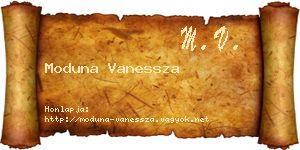 Moduna Vanessza névjegykártya